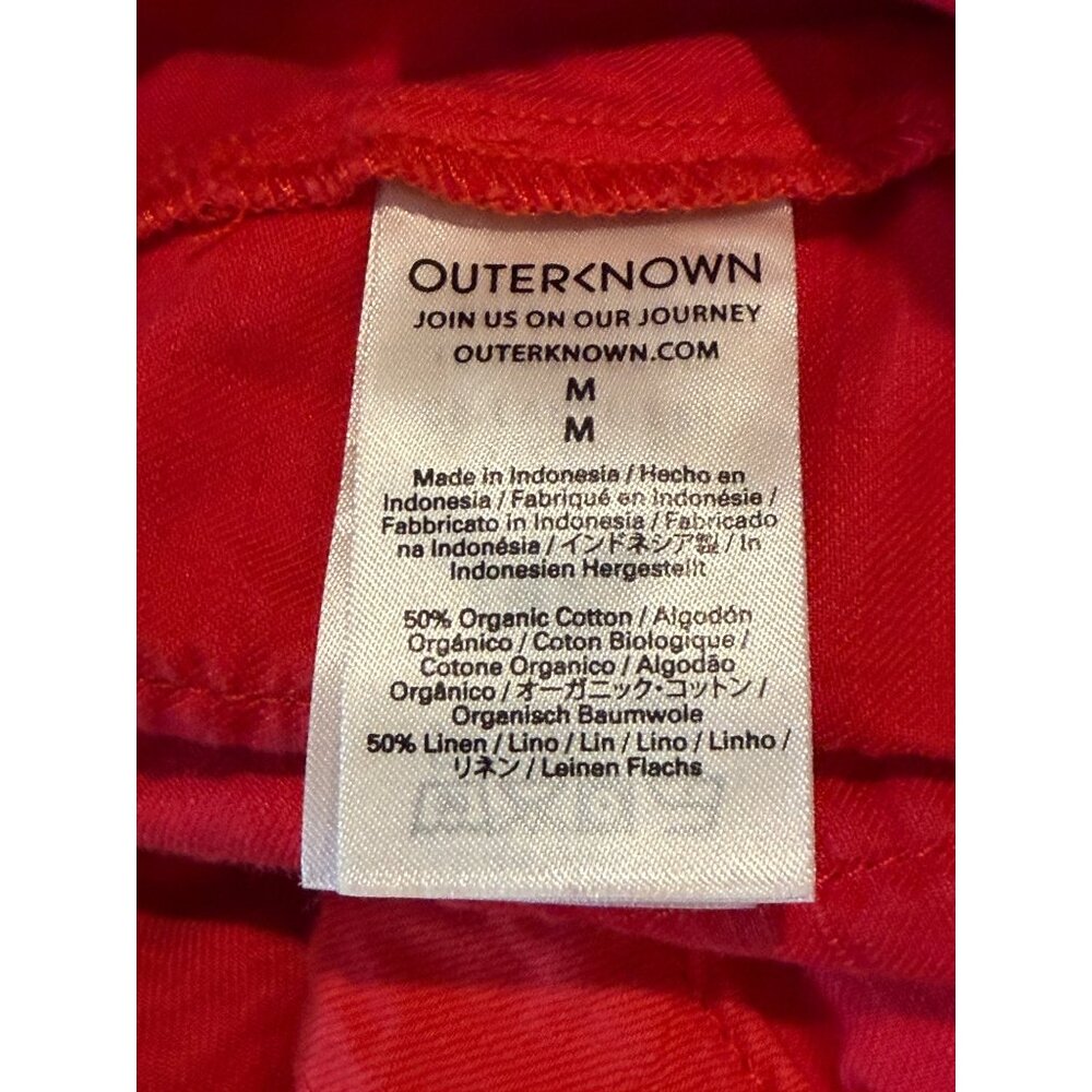 Outerknown Button Long Sleeve Jumpsuit Orange Coral Loungewear Size Medium - Picture 10 of 12